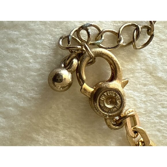 Vintage Gold-Tone Mesh Bib Necklace With Clear Crystal & Bronze Beads - Picture 6 of 8